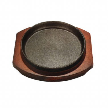 鑄鐵圓盤24cm+木墊(弧邊)