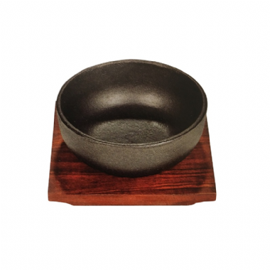 鑄鐵碗17cm+木墊(方形)